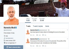 Prime Minister Narendra Modi on Twitter
