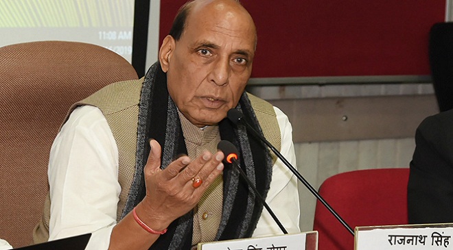 The Union Home Minister, Shri Rajnath Singh chairing a meeting of floor leaders of political parties in both houses of parliament, to hold consultations in the wake of the Pulwama attack, in New Delhi on February 16, 2019.