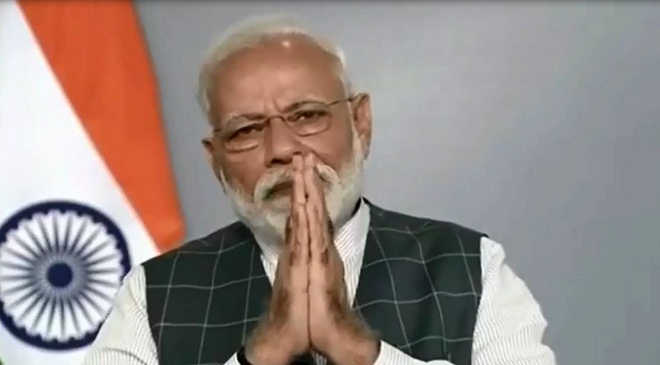 The Prime Minister, Shri Narendra Modi addressing the Nation, in New Delhi on April 14, 2020.