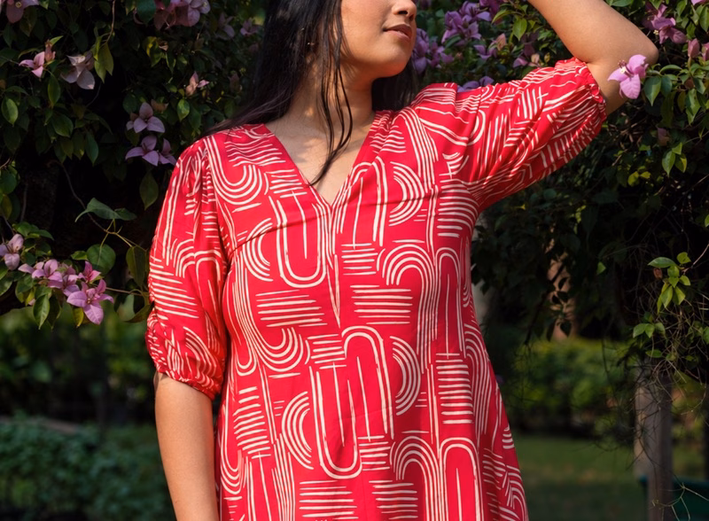 The abstract wave dress by Yogya